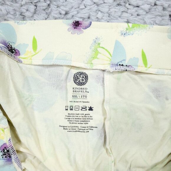 Kindred Bravely Pajama Lounge Sleep Shorts Yellow Floral Modal Blend Size XXL - Picture 3 of 7